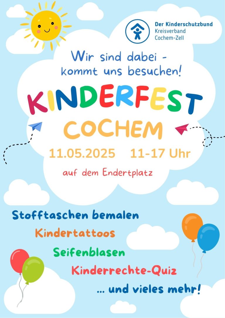 Kinderfest Cochem - Der Kinderschutzbund Cochem-Zell e. V. ist dabei!